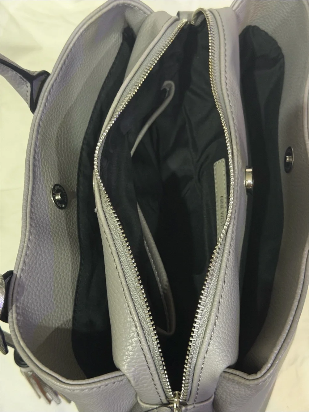 Anne Klein Gray Satchel with Metallic Tassel Accent